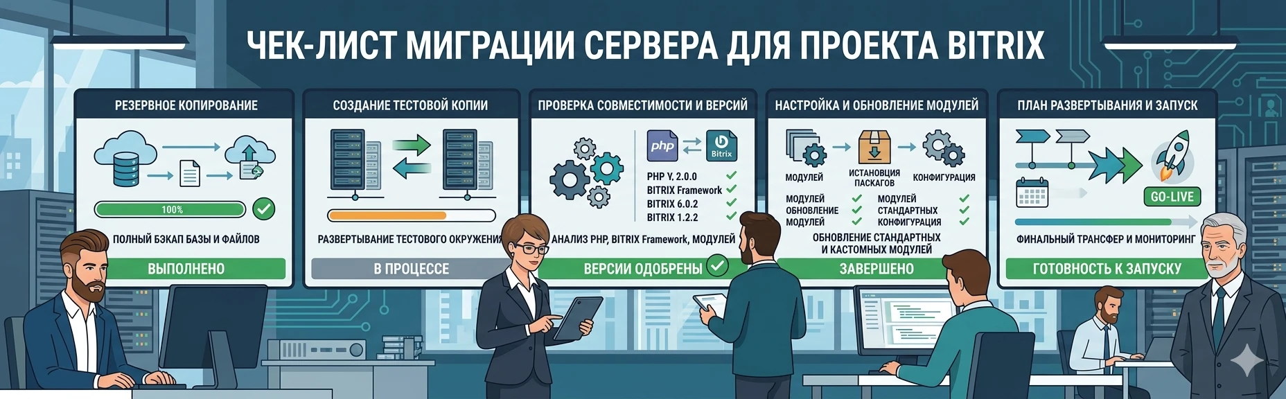 Проверка после переноса сайта Битрикс и быстрый откат