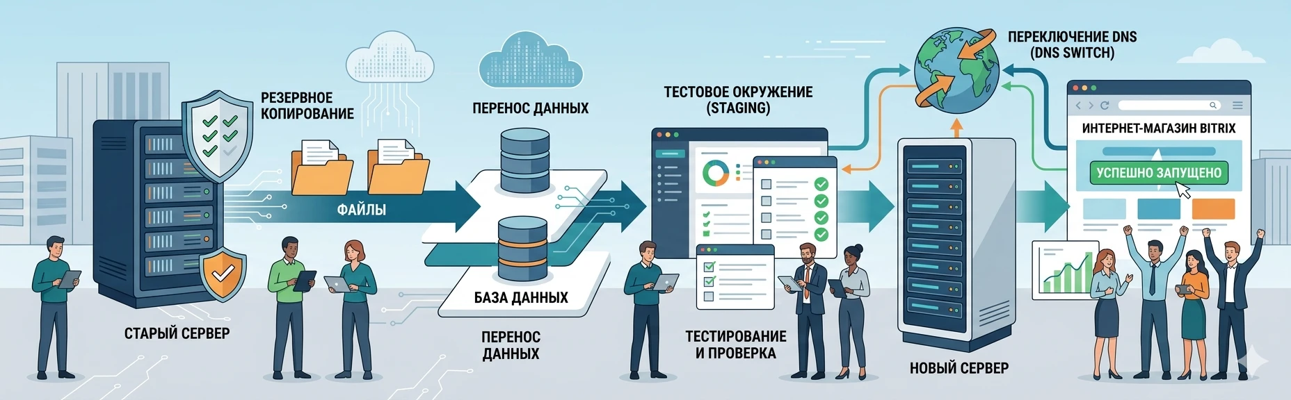 Перемещение сайта Битрикс: DNS, SSL и почта после запуска