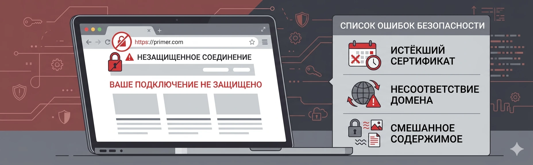 Ошибка SSL-сертификата в браузере на сайте интернет-магазина