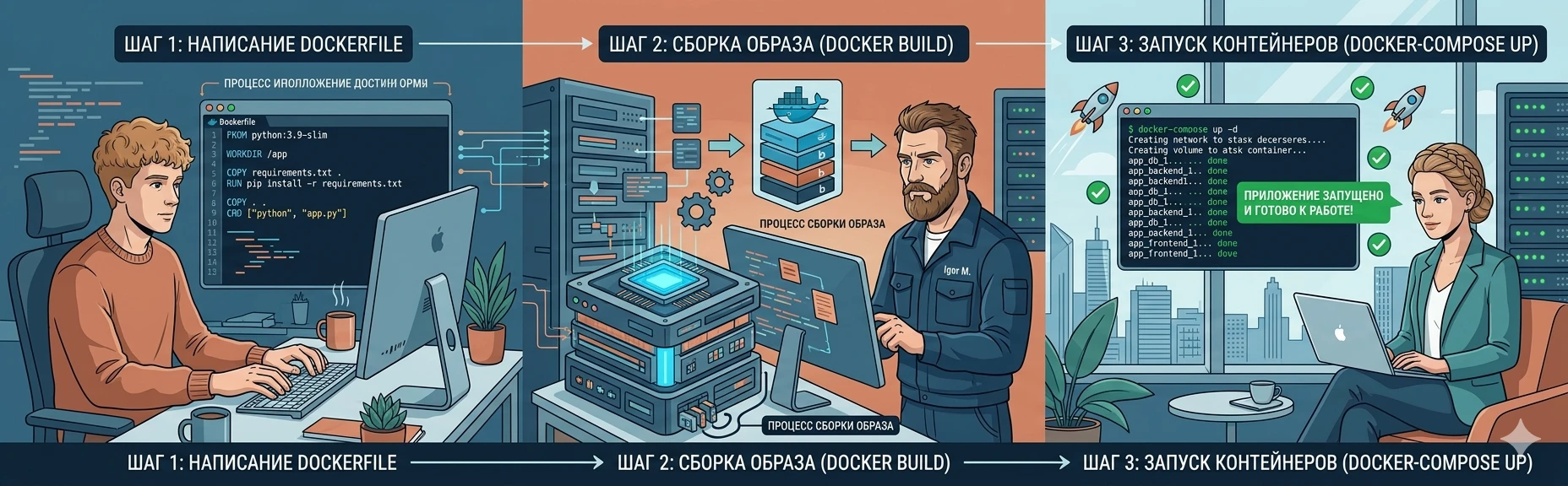 Пошаговое развертывание битрикс docker с командной строкой